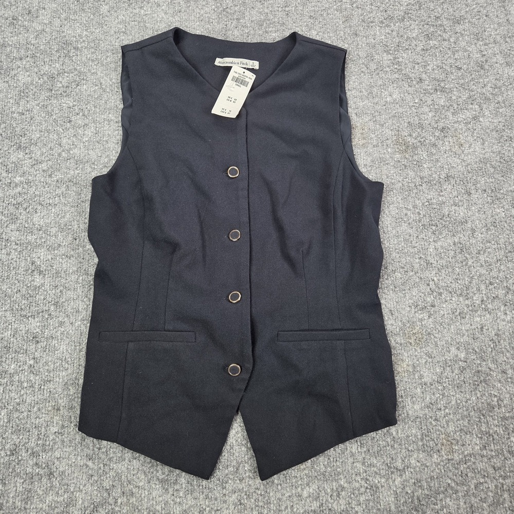 Abercrombie & Fitch Suit Vest Womens Small Black Stretch Vest Formal Business